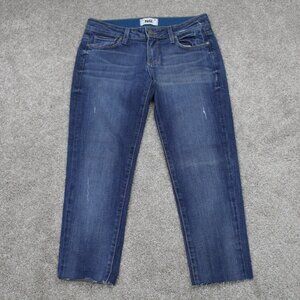 PAIGE Jimmy Jimmy Skinny Jeans Womens 25 Blue Distressed Capris w/ 22" inseam
